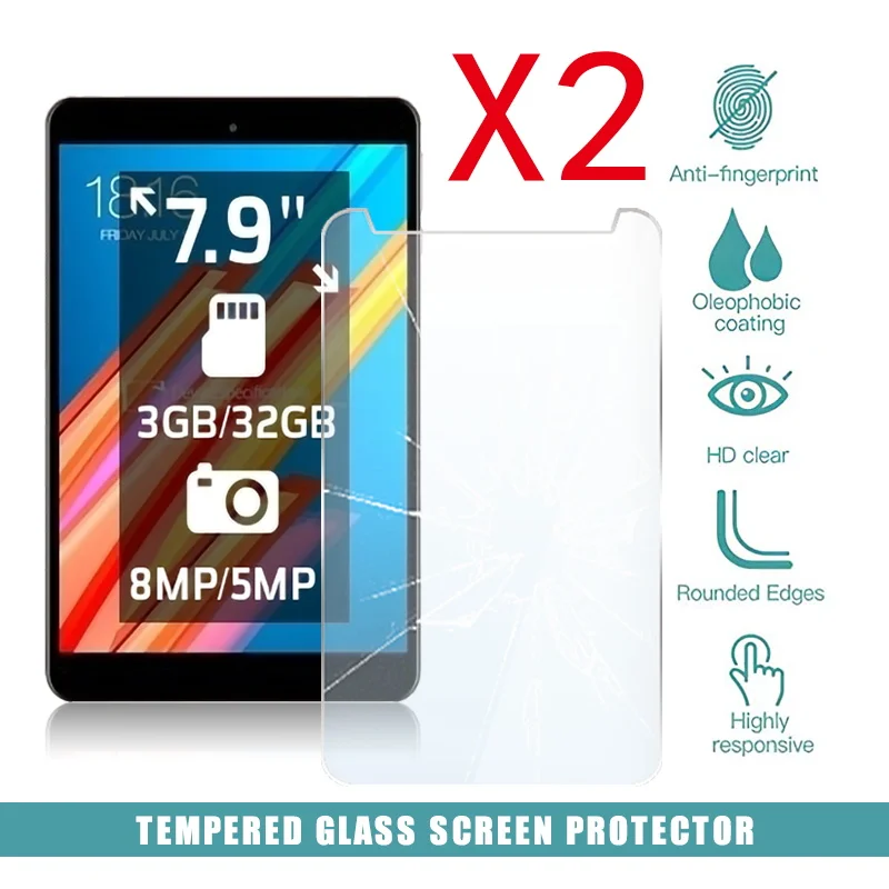 

2Pcs Tablet Tempered Glass Screen Protector Cover for Teclast M89 Tablet HD Eye Protection Anti-Fingerprint Tempered Film