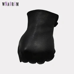 Winter Gloves men’s Leather Gloves Deerskin Thickened Water Wave Style Cashmere lining  Autumn And Winter Warm Free Shipping