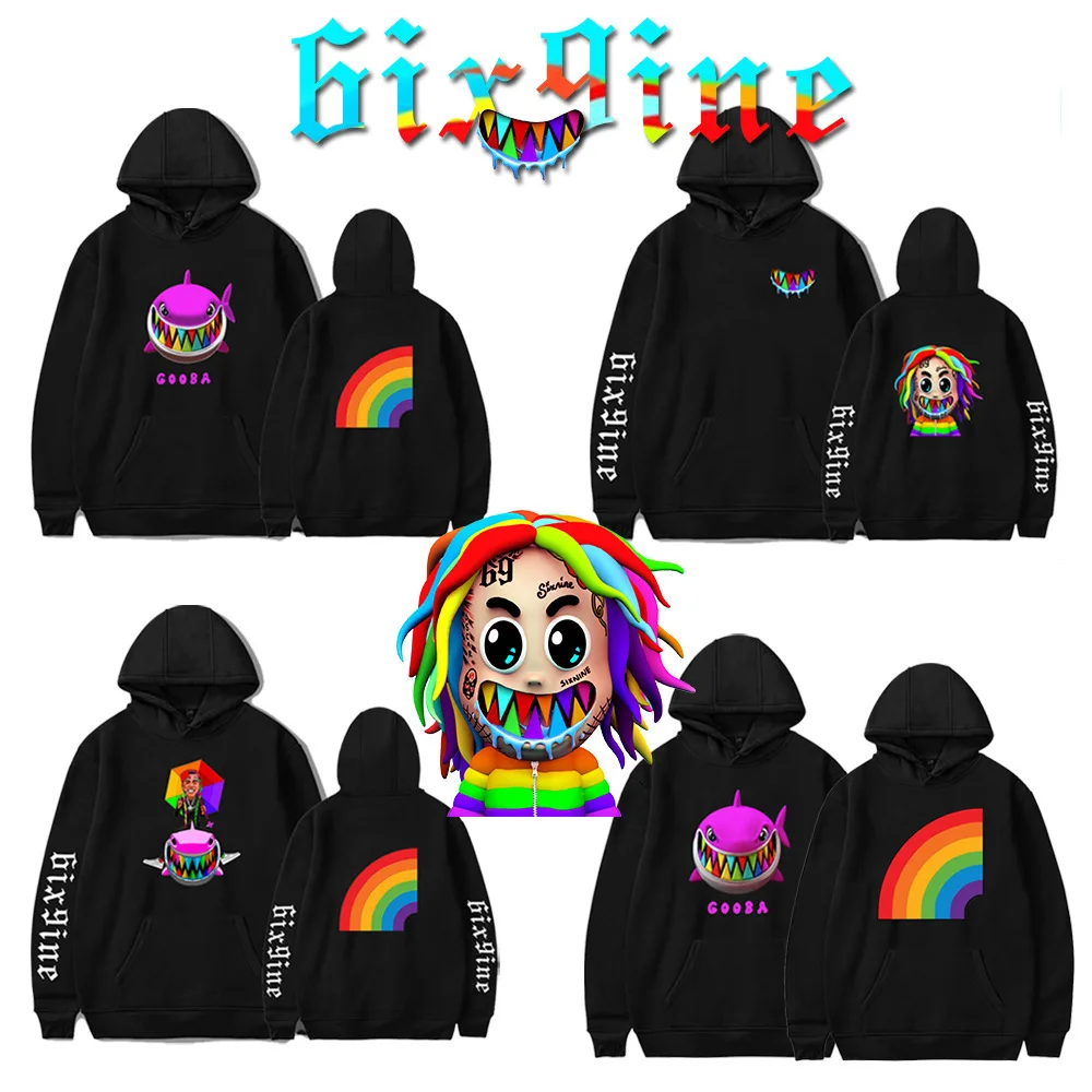 

Hip Hop Rapper 6ix9ine Tekashi69 Tekashi 69 Gooba Rainbow Women/Men Hoodies Sweatshirts Harajuku Casual Pullover Hooded Jacket