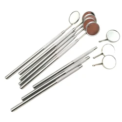 4 piezas de acero inoxidable instrumentos de espejo Dental boca cuidado bucal Herramientas de limpieza dentista laboratorio espejo blanqueamiento Dental