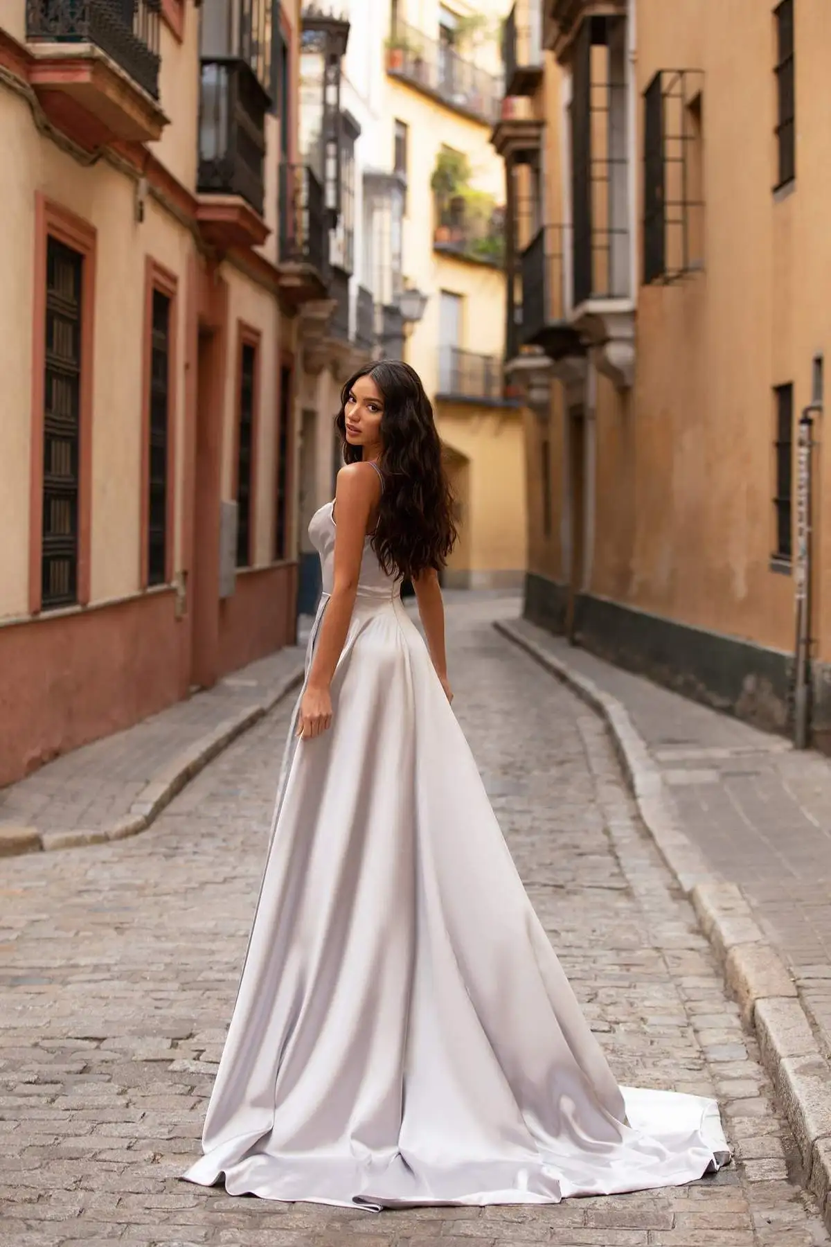 Robe de soirée longue en Satin pour femmes, Simple, Sexy, bretelles Spaghetti, dos nu, robe de soirée de célébrité