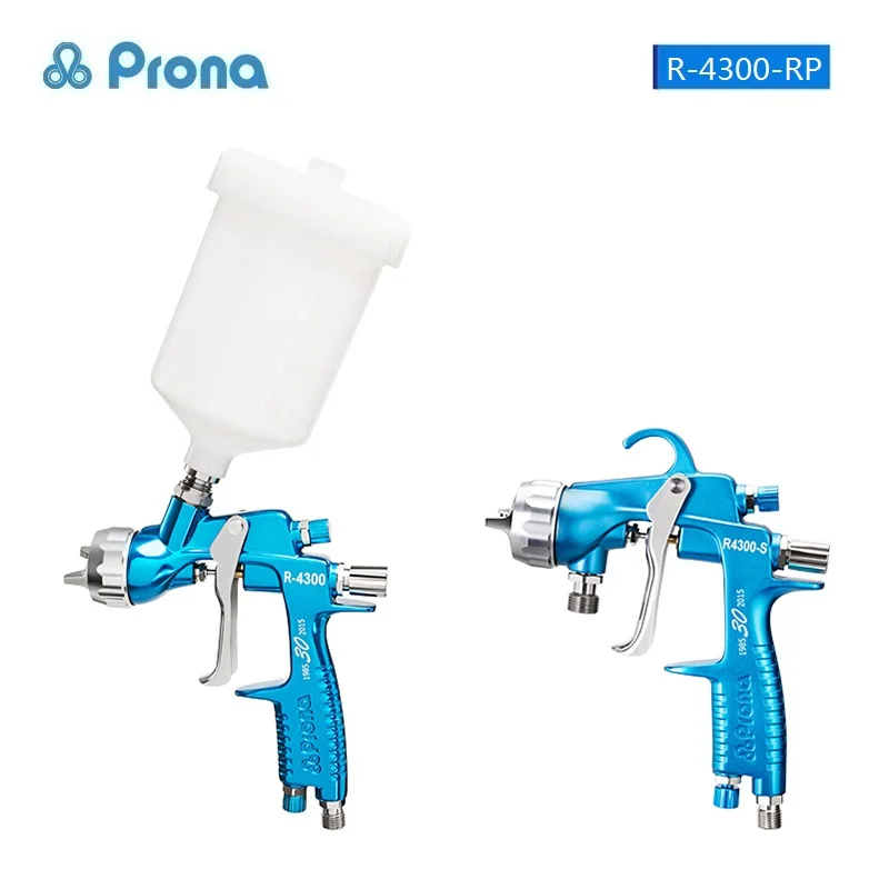 

Prona R-4300-RP Car Paint Spray Gun,Middle Pressure R-4300-S Car Painting Gun, 600cc Plastic Cup Gravity Feed Type