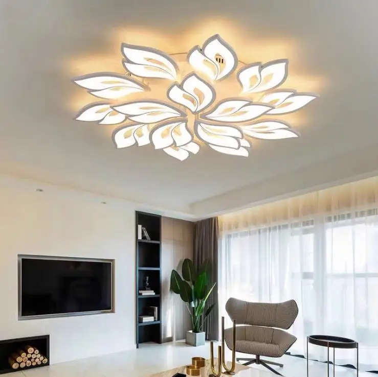 

new post modern simple LED ceiling lamp flower acrylic creative bedroom living room ceiling lamp