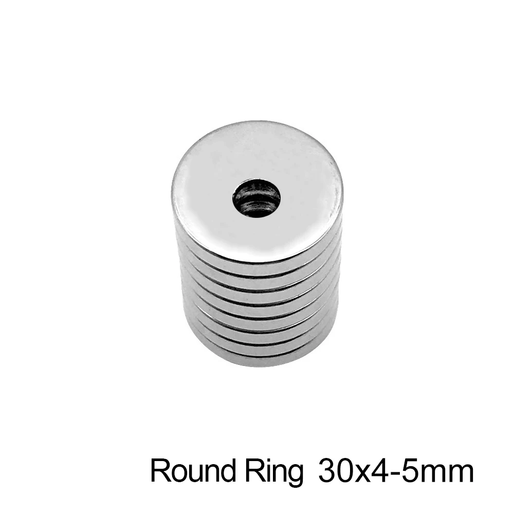 2~20PCS 30x4-5 Ring Loop Strong Magnets 30x4mm Hole 5mm Rare Earth Magnets 30x4-5mm Round Magnets 30*4-5 mm N35