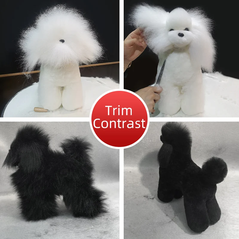 Imagem -04 - Animais de Estimação Simulação de Cabelo Beleza Prática Cão Padrão Teddy Cão Todo o Corpo Falso Cabelo Apenas Pet Grooming Aparar Prática