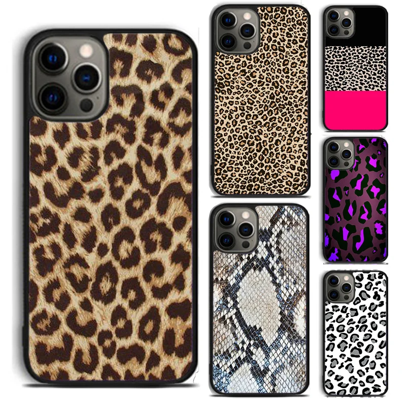 Tiger leopard print Soft phone Case Cover For iPhone 15 14 6 7 8 Plus XR XS SE2020 Apple 11 12 13 mini Pro Max coque