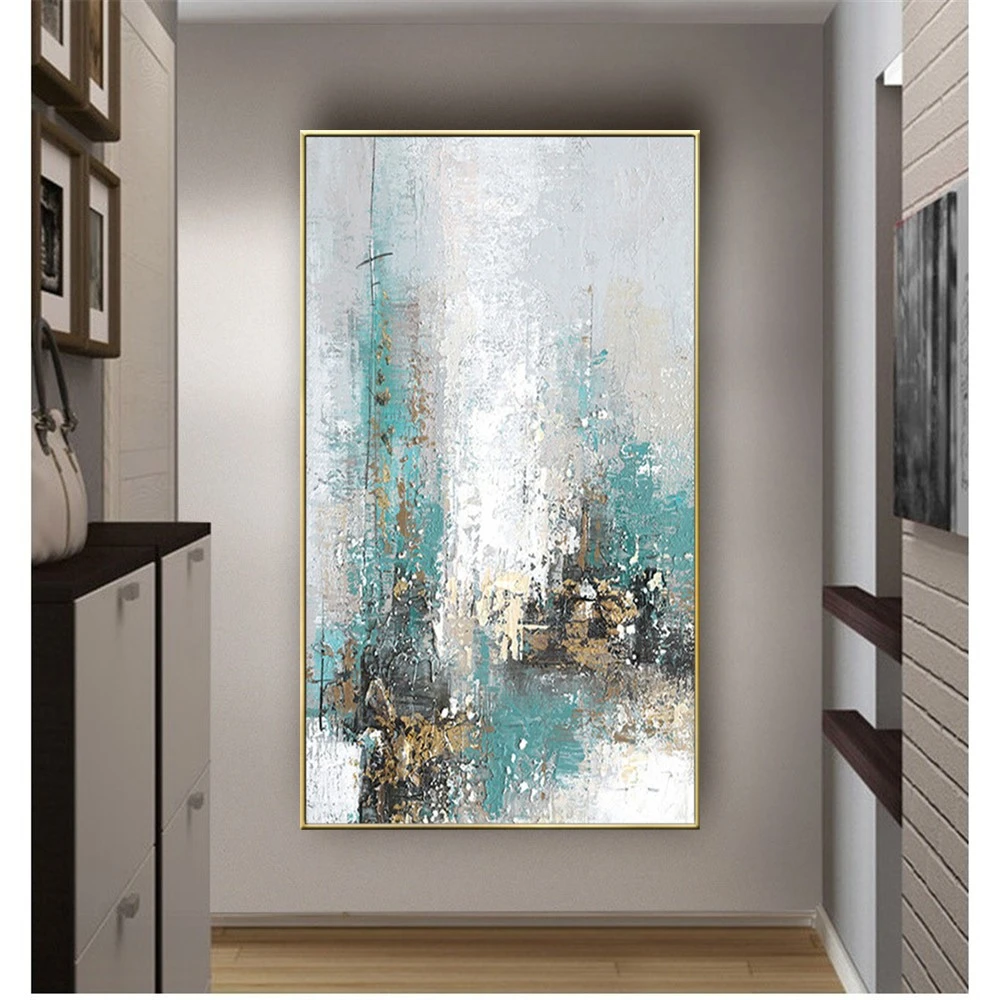 

Картина маслом на холсте, Большой абстрактный светильник, пейзаж, настенная живопись, для гостиной, домашний декор, ручная роспись