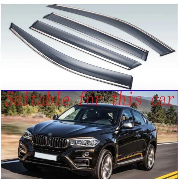 

For BMW X6 2008-2014 Plastic Exterior Visor Vent Shades Window Sun Rain Guard Deflector 4pcs