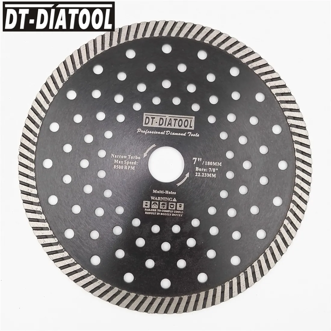 DT-DIATOOL 2 шт., диаметр 180 мм/7 дюймов, алмазные горячепрессованные узкие алмазные турбо-диски, режущий диск для гранита, мрамора, пильные диски