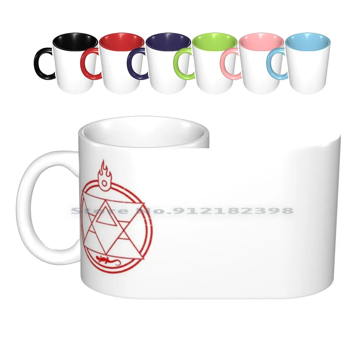 Flame Transmutation Circle-Roy Ceramic Mugs Coffee Cups Milk Tea Mug Colonel Roy Riza Hawkeye Fullmetal Alchemist Fullmetal