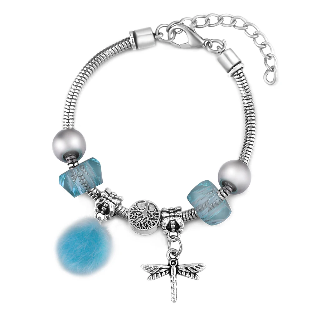 جديد اليعسوب الإسورة 6 اللون أفخم الكرة نمط سوار جراد البحر مشبك ثعبان سلسلة شجرة الحياة مطرز أساور النساء 2021 مجوهرات