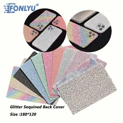 FONLYU Glitter Bling Phone Sticker For iPhone 17 16 15 Pro Max Decorative DIY Back Skin Cover For Hydrogel Film Cutter Machine