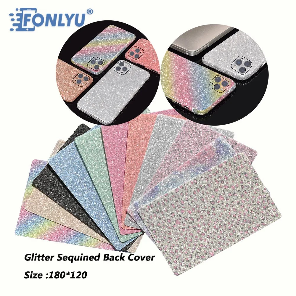 FONLYU Glitter Bling Phone Sticker For iPhone Max 13 Electronic cigarette DIY Back Skin Cover For Hydrogel Film Cutter Machine