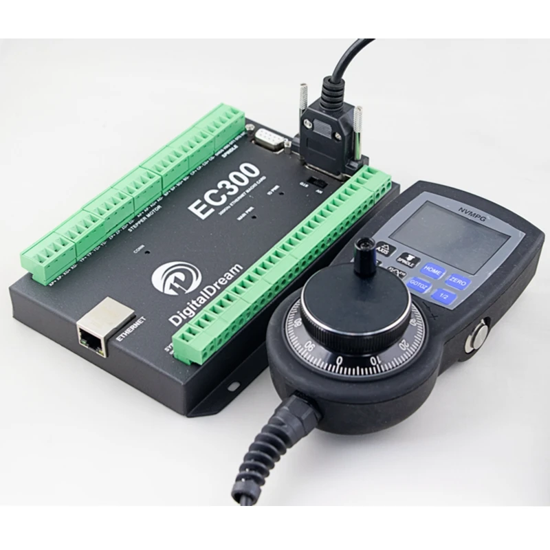 24VDC EC300 3/4/5/6 Axis 300Khz Mach 3 CNC Motion Controller NVMPG Pendant For DIY Router Milling Machine Manufacturing Plant