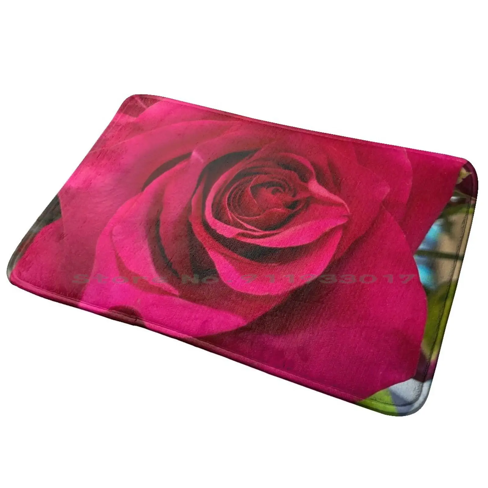 A Rose Is A Rose Entrance Door Mat Bath Mat Rug Sailboat Water Grey Sky Sail Boat Ocean Waves Navy Cream Sailor Bathroom Ocean