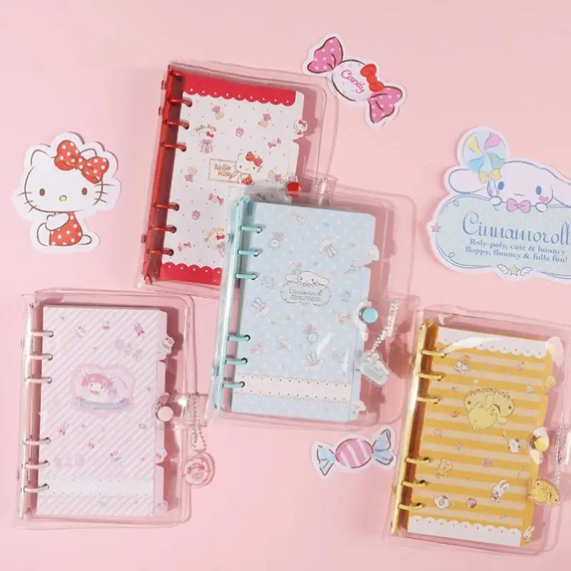 

Kawaii Sanrio Cinnamoroll Melody Loose-Leaf Notepad Notebook Cartoon Hellokitty Memo Student Pompom Purin Cute Diary Hand Ledger