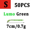 50 piezas de color verde lumo