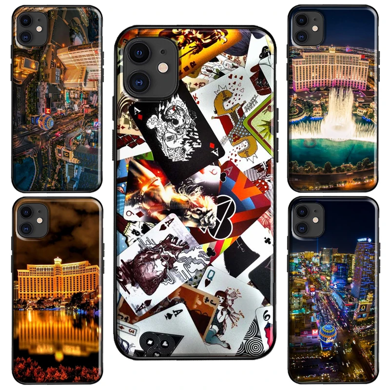 LAS VEGAS NEVADA CASINO POKER CARDS For iPhone 13 Pro Max 12 mini Case For iPhone 11 14 Pro Max XS XR X 7 8 Plus SE 2020 Cover