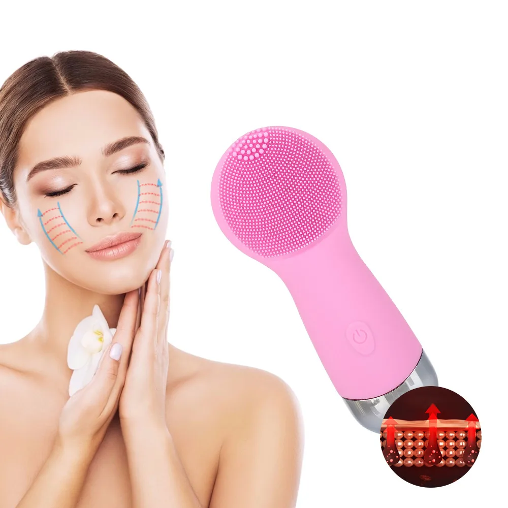 

Electric Face Cleansing Brush Device Silicone Sonic Facial Cleanser Deep Pore Blackhead Washing Massager Skin Care Tool Dropship