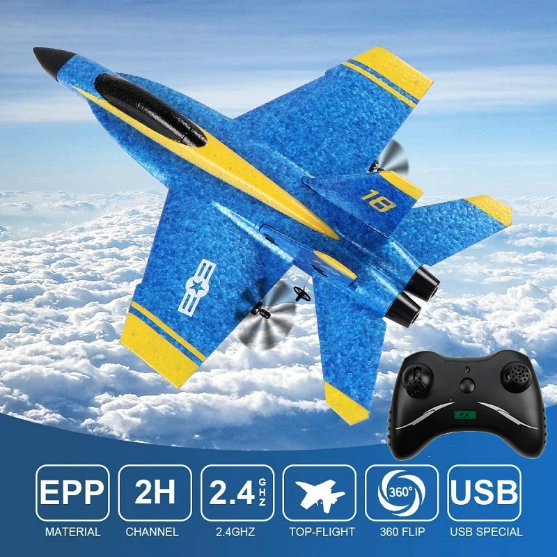 High Simulation Remote Control Fighter Toy Auto-balance System 2.4G 150M Distance 15Mins EPP Foam Material RC Plane Kids Gify