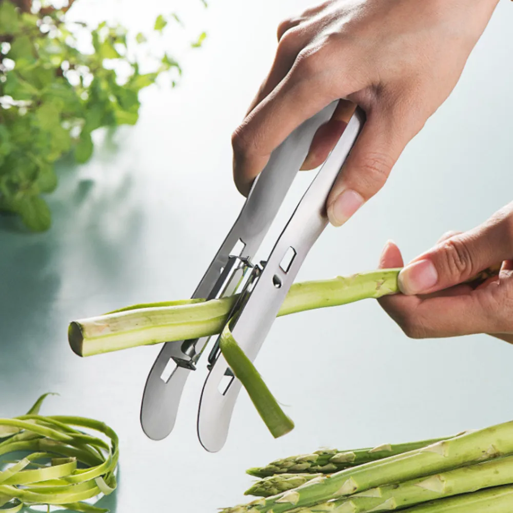 

Stainless Steel Double-sided Peeler Multifunctional Creative Food Grade Asparagus Yam Planer Kitchen Fruit Vegetable Accessories