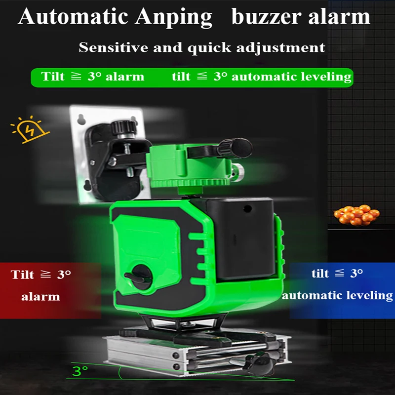 Powerful Green/Blue Light 3D Laser Level 8/12 Lines High Qualioty 360° Horizontal Vertical Self Leveling System Measure Tools