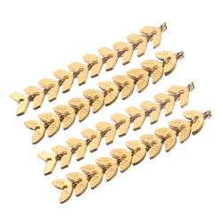 10pcs Stainless Steel Connectors Earring Airplane Leaf Chain Charms Gold for DIY Hand Made Earring  Beads for Jewelry Making