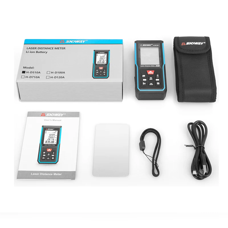 SNDWAY misuratore di distanza Laser telemetro digitale telemetro strumenti di misura del nastro Laser Trena righello di misurazione dell'angolo della pagoda