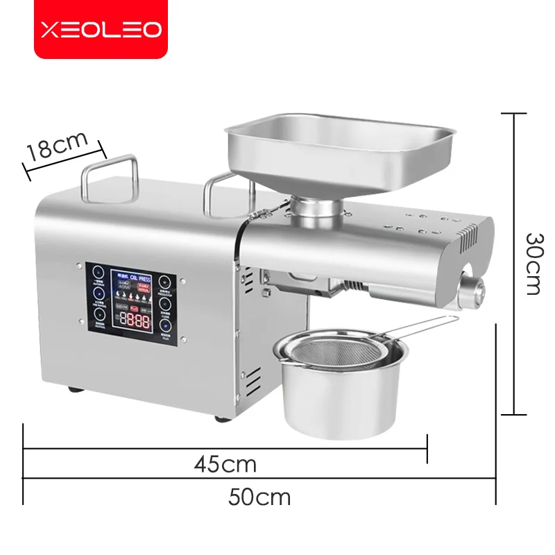XEOLEO آلة ضغط الزيت زيت الجوز المطارد الصحافة ماكينة تحميص الفول السوداني عباد الشمس/بذور الكتان/زيت الجوز الصحافة الفولاذ المقاوم للصدأ 110/220 فولت