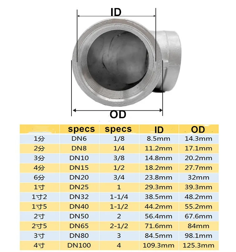 stainless steel internal thread elbow 90 ° internal thread internal thread water pipe joint right angle pipe