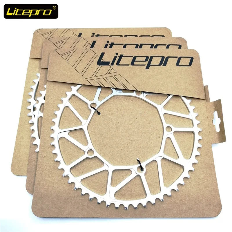 Litepro Chain Wheel 130BCD 48T 50T 52T 54T 56T 58T Front Single Disc Chain Ring 8/9/10 Speed Folding Bike Road Bicycle Parts