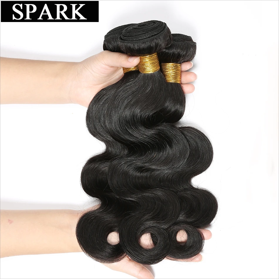 Spark Hair Ombre Indian  Body Wave Hair 1/3/4 Bundles 100% Human Hair Weave Bundles Medium Ratio 100% Remy humanHair Extension