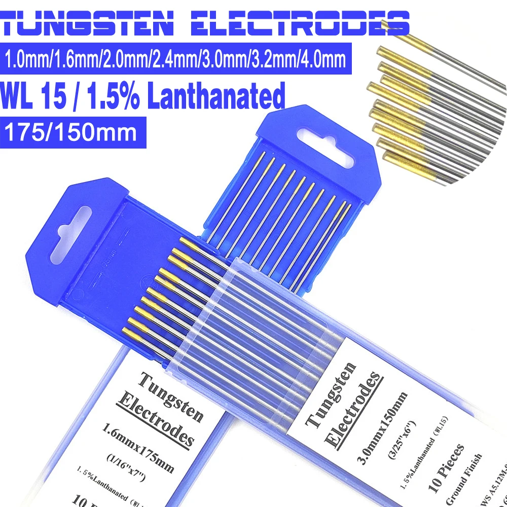 WL15 1.5% Lanthanated Professional Tungsten Electrodes TIG Welding Rods 1.0/1.6/2.0/2.4/3.0/3.2/4.0mm Tig Rods 150mm/175mm