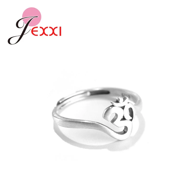 100% Pure 925 Sterling Silver Needle OM Wedding Finger Ring Jewellery Engagement Keepsake Anillos Acero Inoxidable Mujer