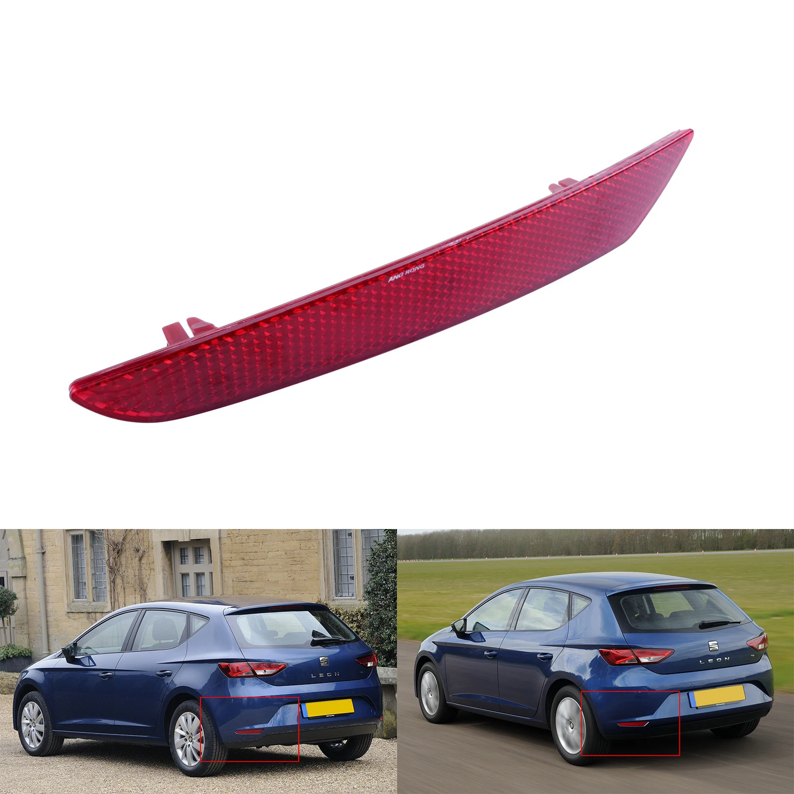 

Left Side Rear Bumper Reflector Red Lens Cover For Seat Leon 5F1 Hatchback Stylance 13-16