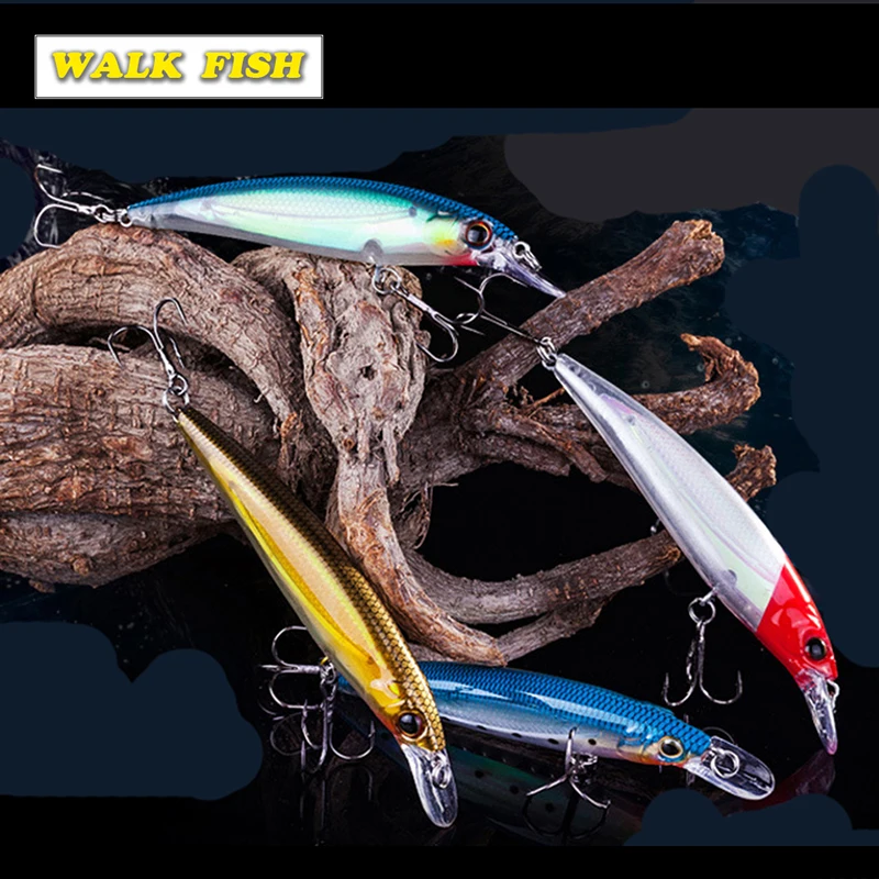 WALK FISH 11cm 14g 3D Luminous Night Minnow Fishing Lure Swim Bait Isca Artificial Hard Bait Lure Hook Tackle Fish Lure