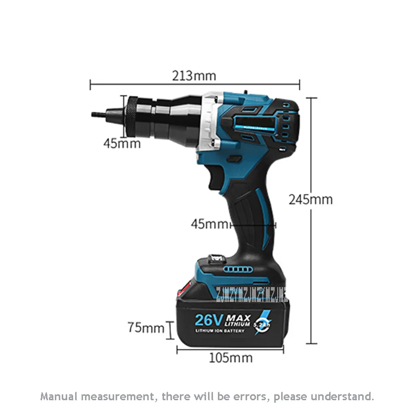 MF-9616 Brushless Memukau Gun Automatic Rivet Nut Gun Listrik Blind Rivet Gun dengan Baterai Lithium 26V5200mAh / 26V2200mAh
