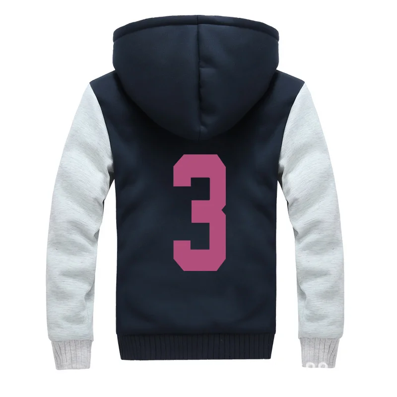 Anime Japan Haikyuu Hooded Sweatshirt Shiratorizawa School Mens Casual Winter Thick Hoodies Sweatshirts