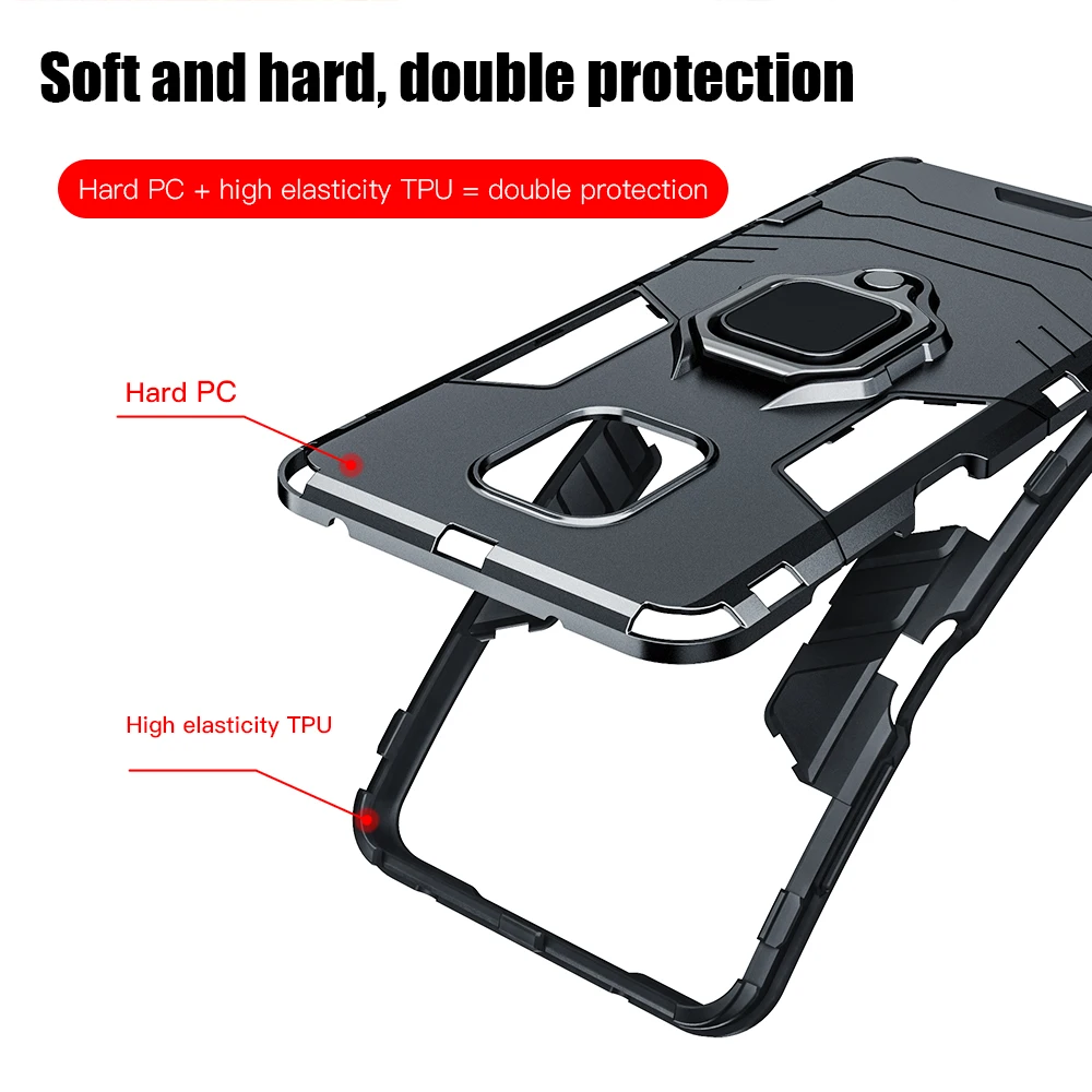 KEYSION Shockproof Case for Xiaomi Redmi Note 9s Magnetic Back Phone Cover for Redmi Note 9 Pro Max Note 8 Pro 8 8T 8A 7 7a K30