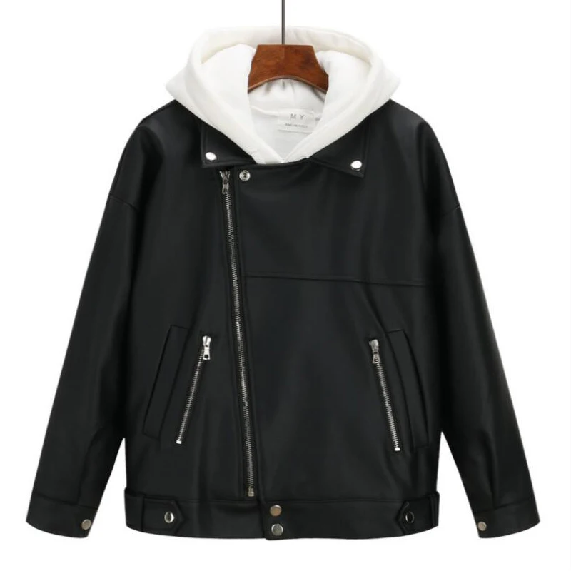 Female Coat Black Women Korean Autumn Leather Jacket Outwear