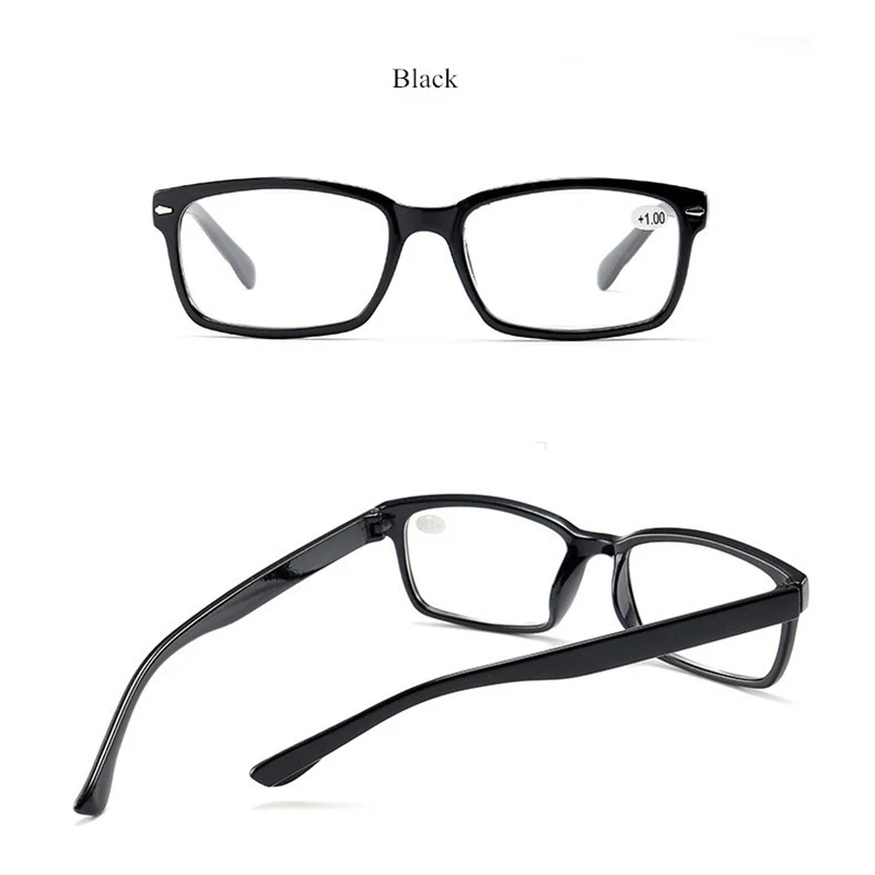 Comfy Ultralight Reading Glasses , Square Presbyopia PC Transparent Frame Eyewear +1.0 +1.5 +2.0 +2.5 +3.0 +3.5 Eyeglasses A1303