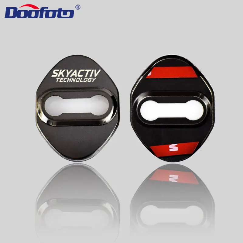 4pcs Door Lock Protection Cover For Mazda 2 3 6 CX3 CX-5 CX5 CX 5 CX9 CX30 MX5 SKYACTIV logo Car styling Accessories