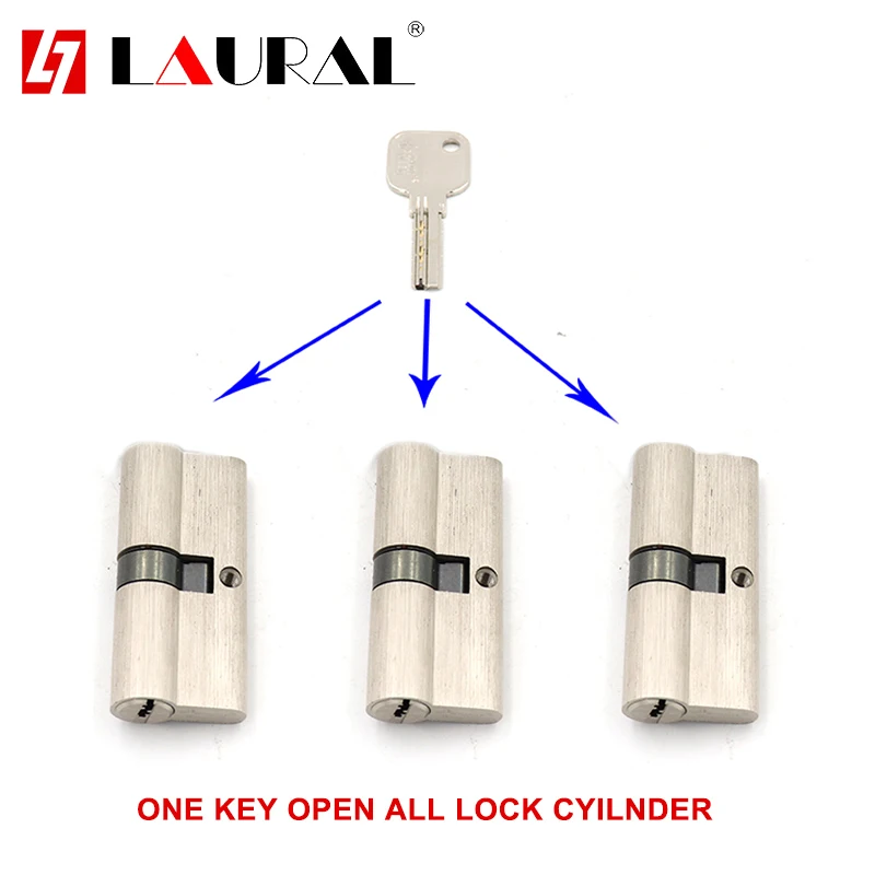 Three Same Key With Three Cylinder For All Double Cylinder Security  Lock Cylinder   Bedroom  Living  Handle  Brass Keys