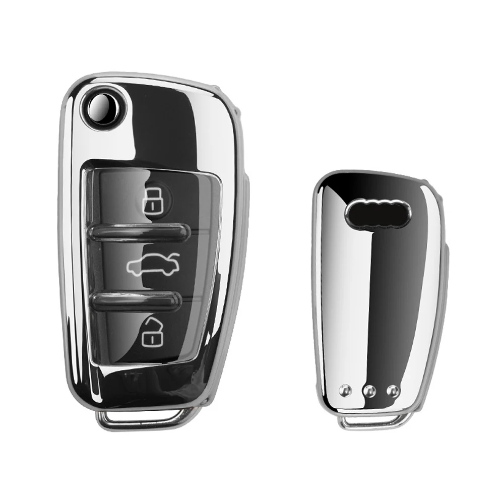 New Soft TPU Car Remote Key Case Cover Protective Shell For Audi C6 R8 A1 A3 Q3 A4 A5 Q5 A6 S6 A7 B6 B7 B8 8P 8V 8L TT RS Sline