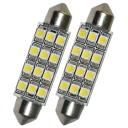 2 шт., автомобильная светодиодная лампа 12 3528 SMD, 40 мм