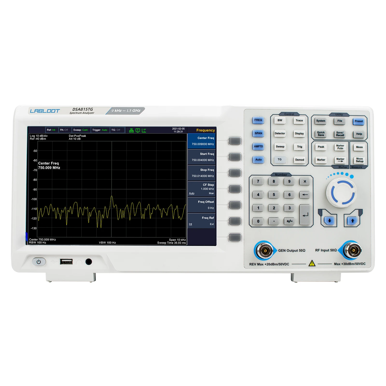 Labloot DSA815-TG 9khz - 1.5ghz Spektrum analyzer 9 hüvelykes LCD monitor kijelző Spektrum analyzer vel nyomkövető generátor