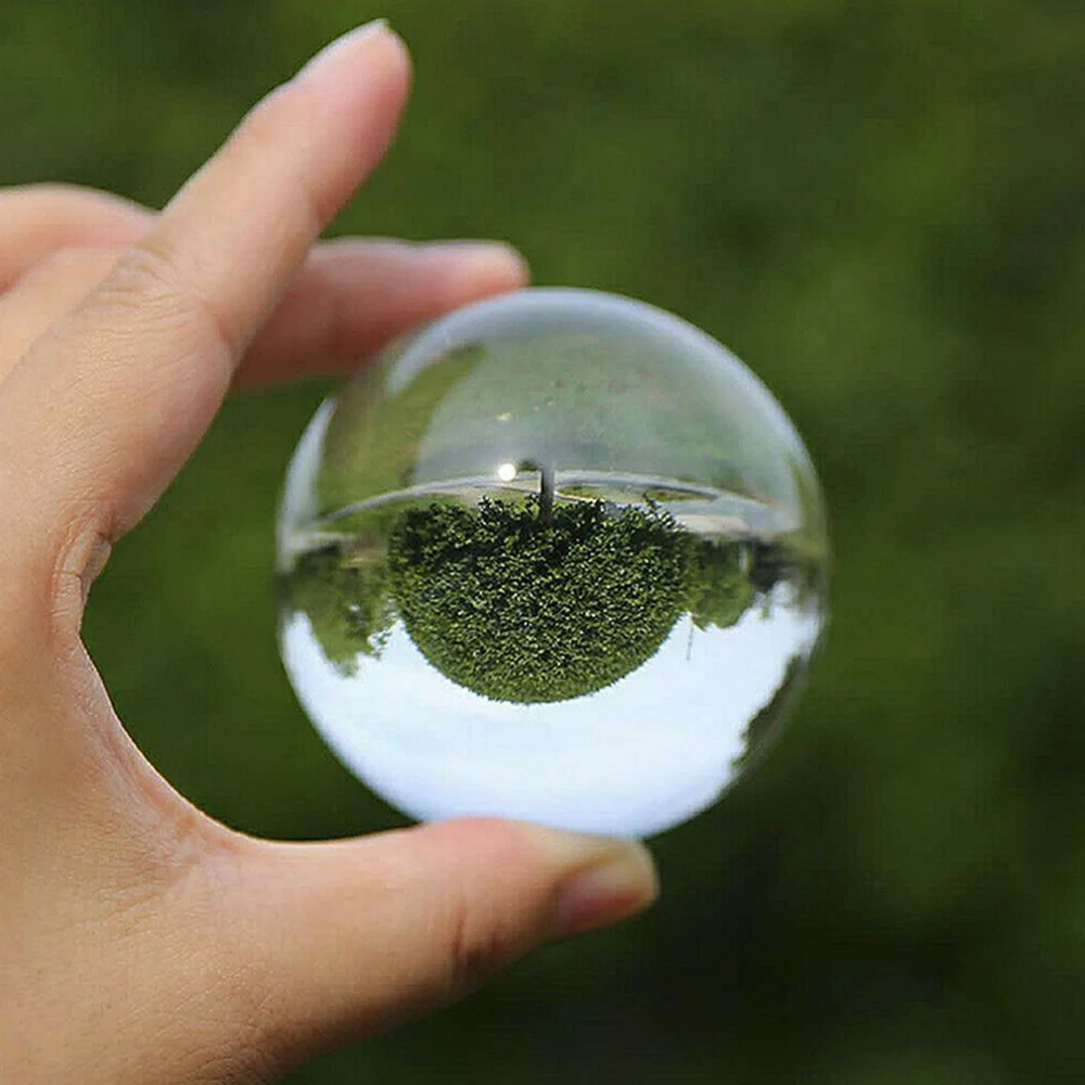 30/40/50/60/70/80mm Klare Glas-Kristallkugel Heilende Glücks-Sphäre Fotografie-Requisiten Lensball Deko-Geschenke – Detail 9