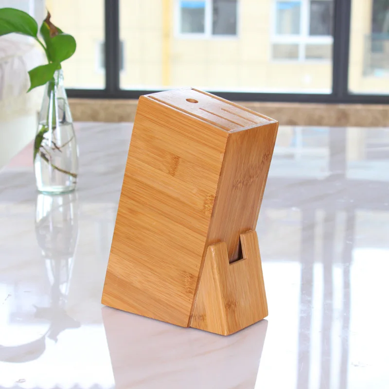 1PC Kitchen Bamboo Knife Holder Chopsticks Storage Shelf Storage Rack Tool Holder Bamboo Knife Block Stand Kitchen Accessories