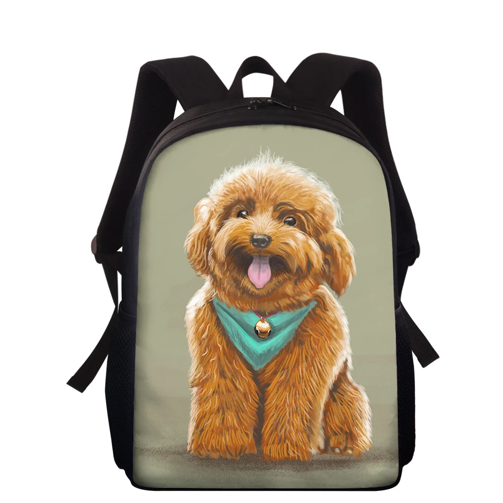 

ELVISWORDS Customize Men Women Backpacks Mini Dog Printing School Bags For Girls Boys Backpack 15 Inch Fashion Mochila Escolar