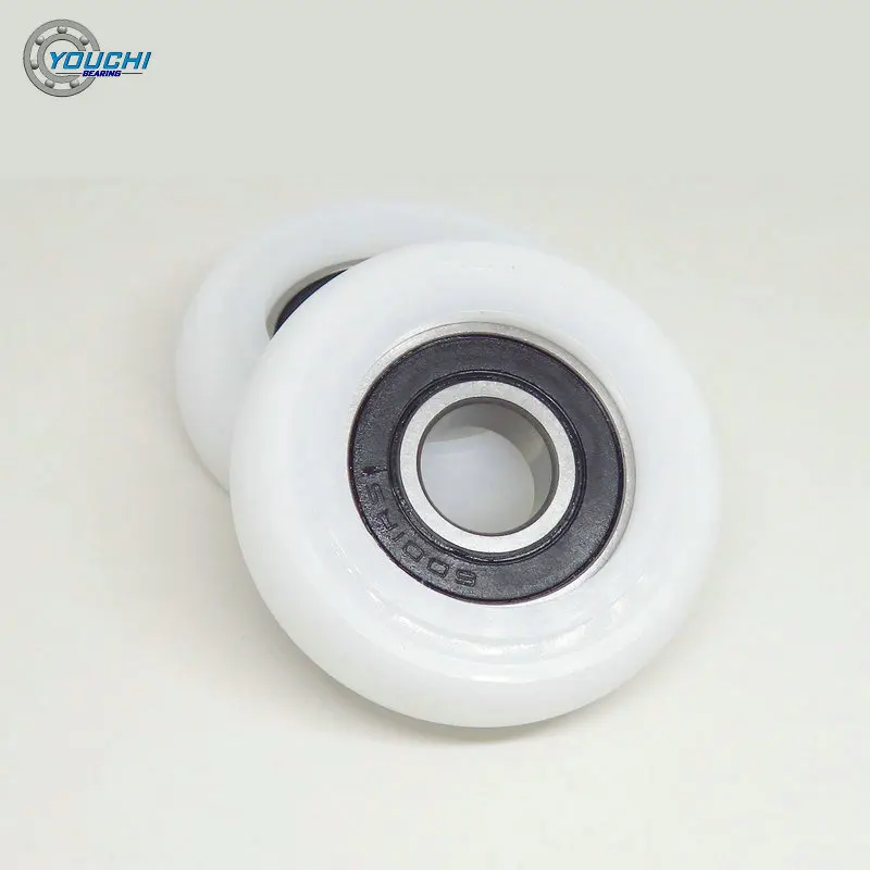 OD 45mm Plastic Coated Bearing Rollers With 6001 Bearing 12x45x14mm BSR600145-14 Nylon Pulleys For Fruit Sorting Machines